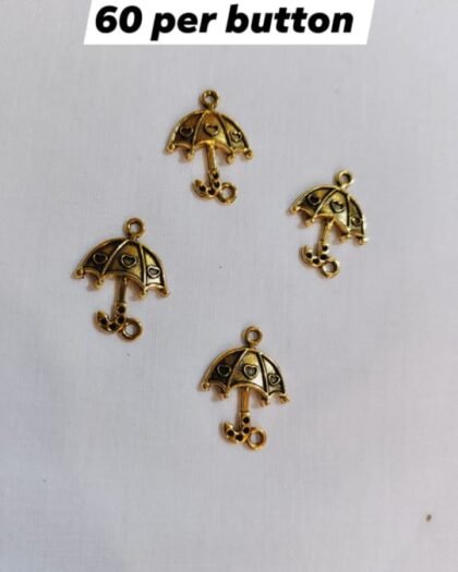 Metal Umbrella Buttons – quirky monsoon-themed metal button from HnA Boutique Pakistan