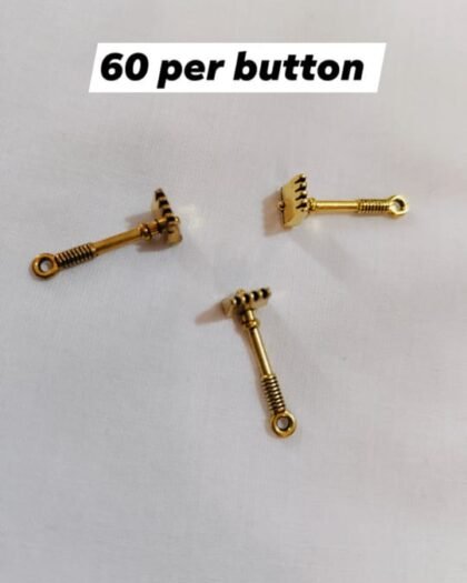 Metal Rake Buttons – quirky garden-inspired funky button design by HnA Boutique Pakistan