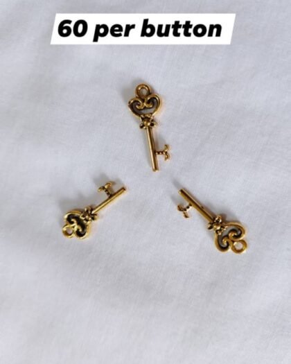 Metal Key Buttons – vintage-style funky embellishments for jackets and kurtis from HnA Boutique Pakistan