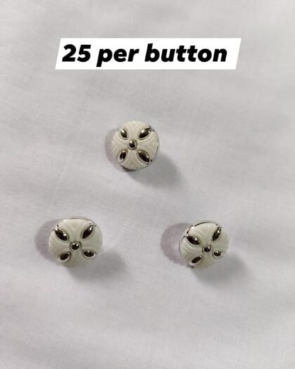 Front view of Moonwhite Buttons with elegant finish – HnA Boutique Pakistan