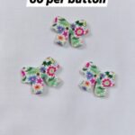 Close-up of Lively Bow wooden buttons – elegant funky accessory by HnA Boutique Pakistan