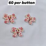 Red & White Bow wooden buttons close-up – vibrant funky accessory by HnA Boutique Pakistan