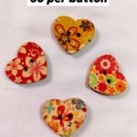 Close-up of Vintage Heart 1 wooden button with classic heart design – HnA Boutique Pakistan