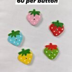 Front view of Multi Dotted Strawberry Buttons – colorful funky wooden buttons at HnA Boutique Pakistan