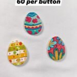 Front view of Easter Egg Wooden Buttons – colorful festive buttons for fashion and crafts – HnA Boutique Pakistan