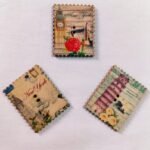 Close-up of Vintage World Wooden Button with intricate vintage design – HnA Boutique Pakistan