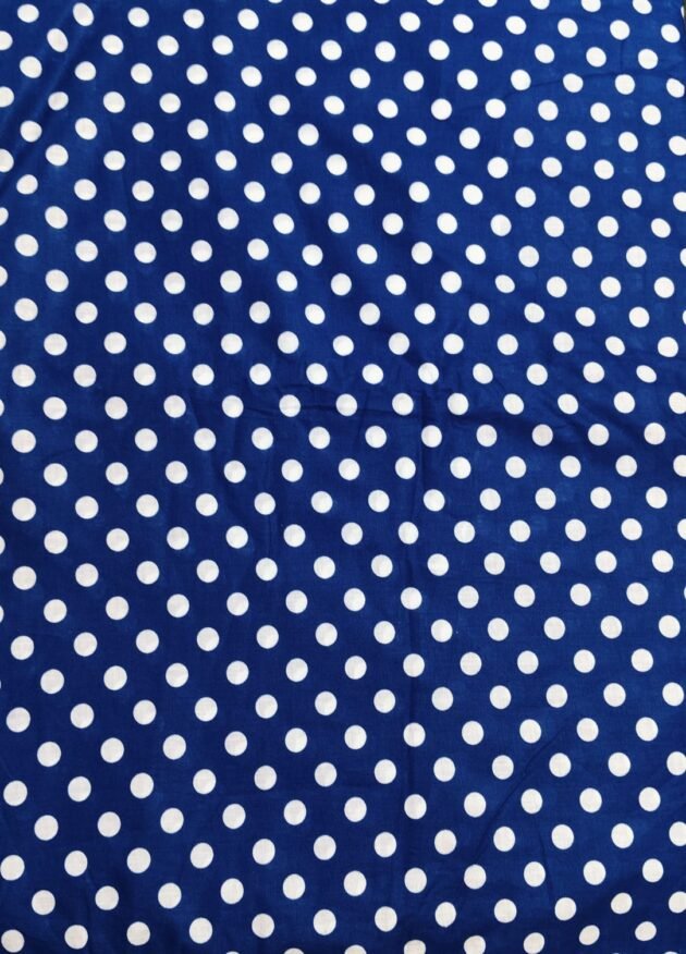 Navy blue Polka lawn fabric