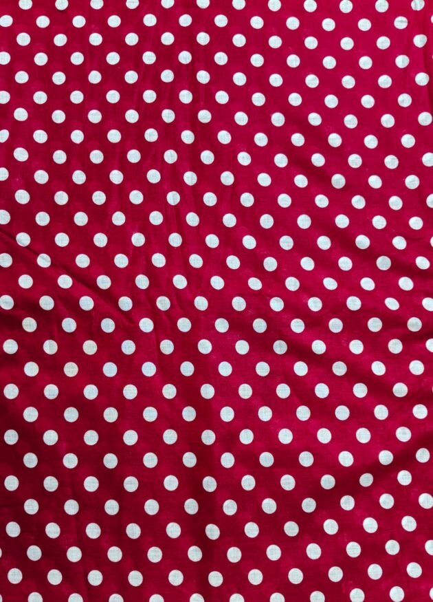 Shocking Pink Polka Lawn Fabric – 63" Width