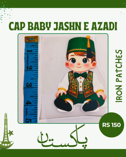 Cap Baby Azadi Iron Patch – Traditional 14 August Style | HnA Boutique Pakistan
