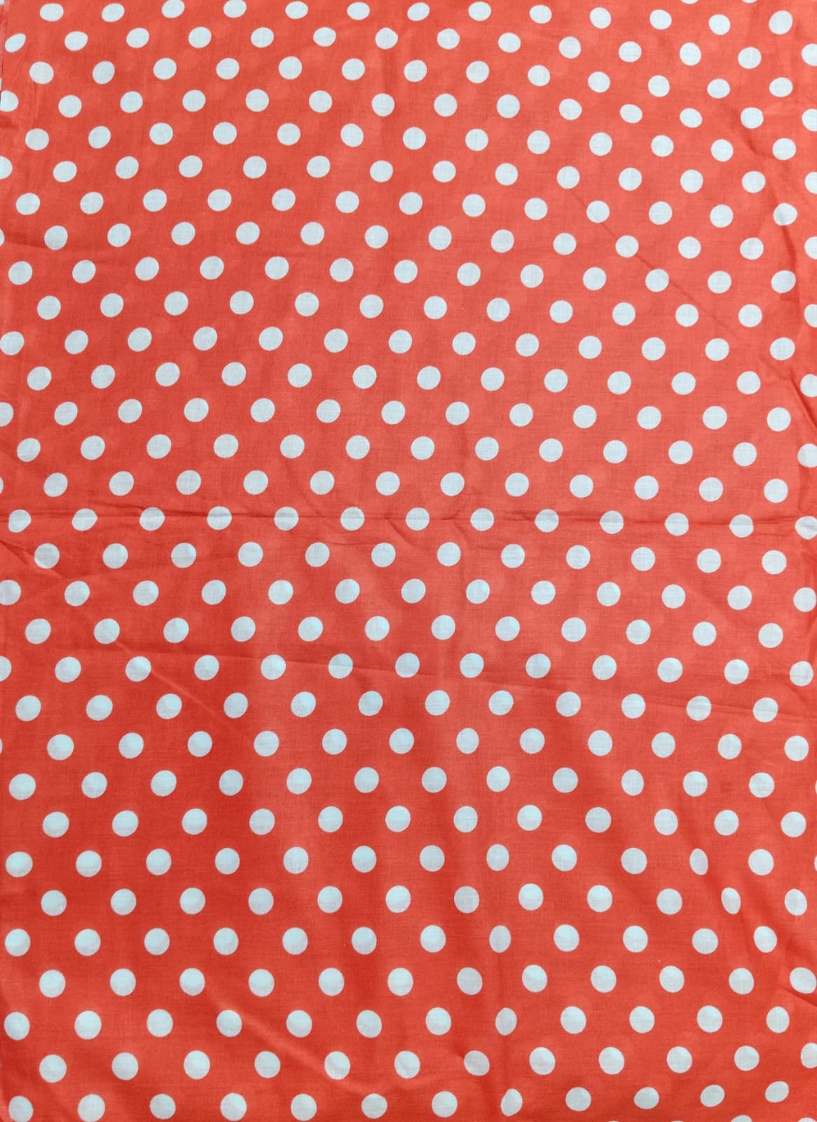 Peach Polka lawn fabric