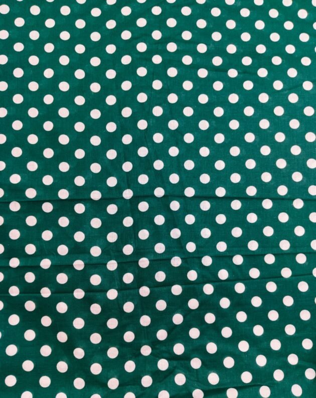 Bottle green Polka lawn fabric