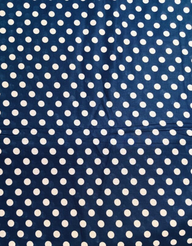 Royal blue Polka lawn fabric