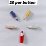 Front view of Color Pencils Buttons – Funky colorful design for creative fashion at HnA Boutique Pakistan