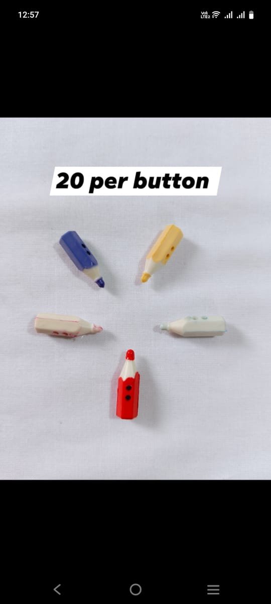 Front view of Color Pencils Buttons – Funky colorful design for creative fashion at HnA Boutique Pakistan