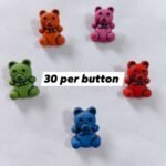 Mini Multi Teddy 1 Buttons – colorful teddy-shaped funky buttons for kids fashion by HnA Boutique Pakistan