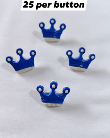Close-up of Crown Buttons – funky royal-style kidswear accessories from HnA Boutique Pakistan