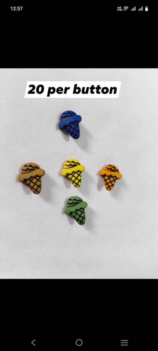 Colorful Ice Cream 1 Buttons – playful DIY and kidswear accessories from HnA Boutique Pakistan