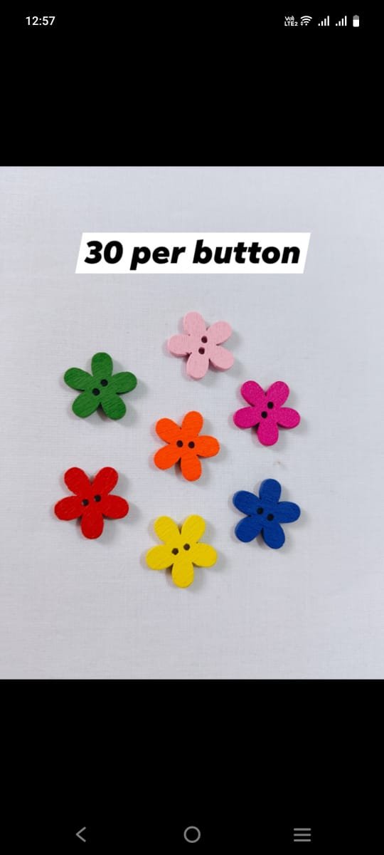 Multi Flower Small Buttons – colorful funky design for kidswear and fashion DIY in Pakistan
