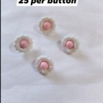 Pink White Flower Buttons – floral design embellishments for festive fashion by HnA Boutique Pakistan