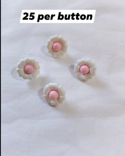 Pink White Flower Buttons – floral design embellishments for festive fashion by HnA Boutique Pakistan