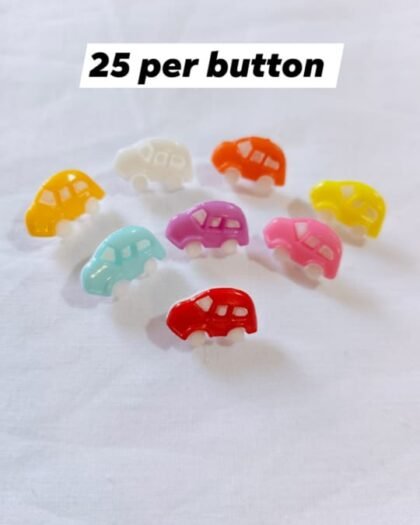 Close-up of Shiny Car Buttons with glossy finish – HnA Boutique Pakistan