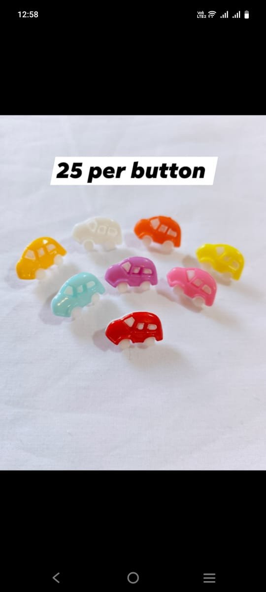 Close-up of Shiny Car Buttons with glossy finish – HnA Boutique Pakistan
