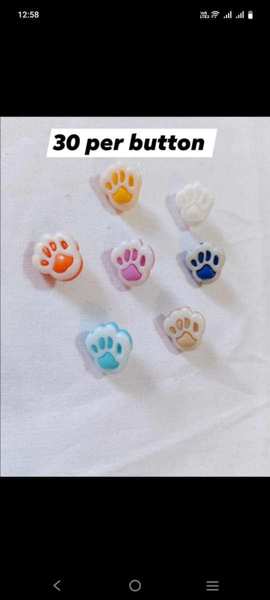 Front view of paw-shaped funky buttons – HnA Boutique Pakistan