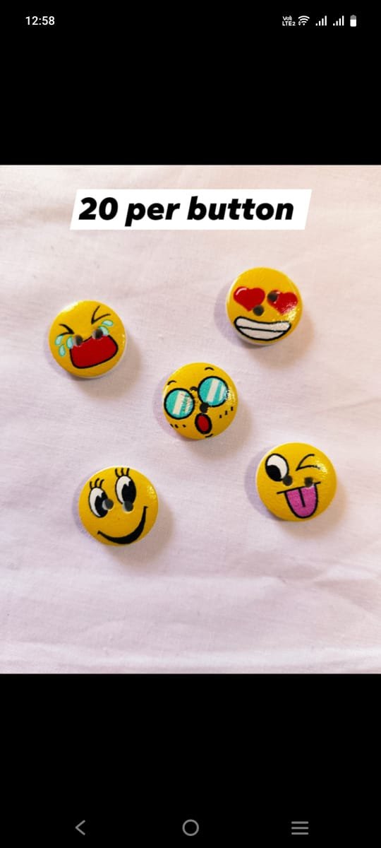 Colorful emoji buttons for kidswear and DIY crafts – HnA Boutique Pakistan