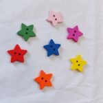 Front view of colorful Multi Stars Buttons for DIY and kidswear – HnA Boutique Pakistan