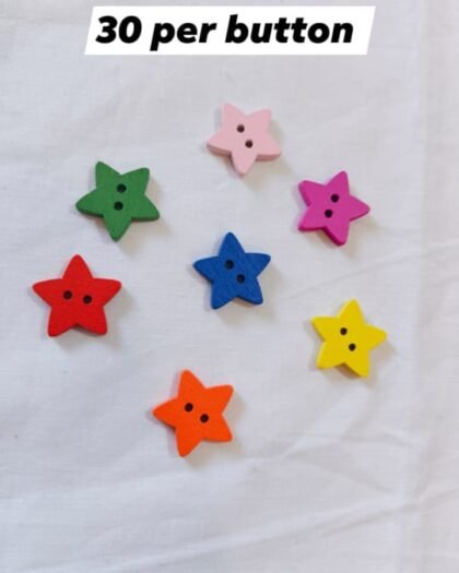 Front view of colorful Multi Stars Buttons for DIY and kidswear – HnA Boutique Pakistan