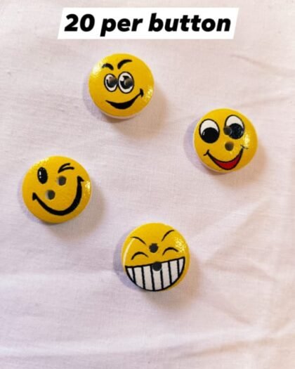 Front view of colorful Emoji 1 Buttons for DIY fashion – HnA Boutique Pakistan