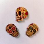 Close-up of Skull 1 Buttons in black with bold design – HnA Boutique Pakistan