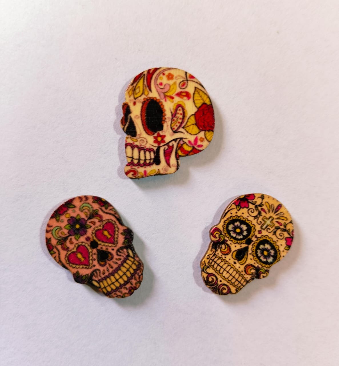 Close-up of Skull 1 Buttons in black with bold design – HnA Boutique Pakistan