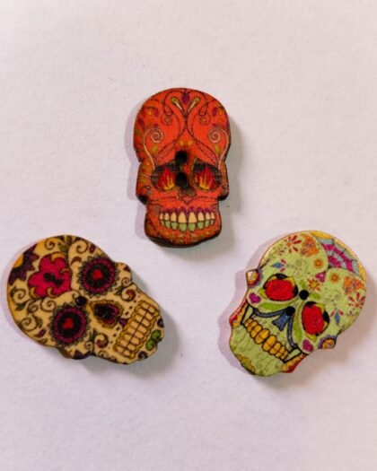 Front view of Skull 2 Buttons with bold edgy design – HnA Boutique Pakistan