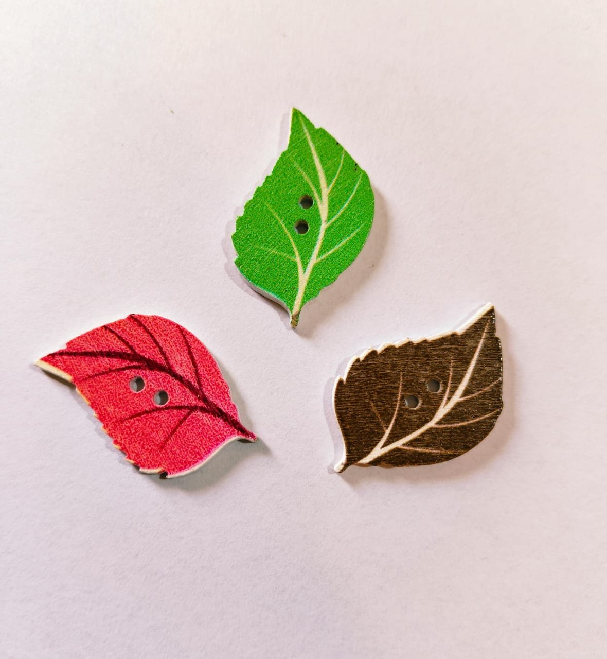 Top view of Stylish Leaf Buttons with natural leaf design – HnA Boutique Pakistan