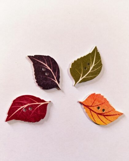 Close-up of Stylish Leaf 1 Button with textured leaf design – HnA Boutique Pakistan