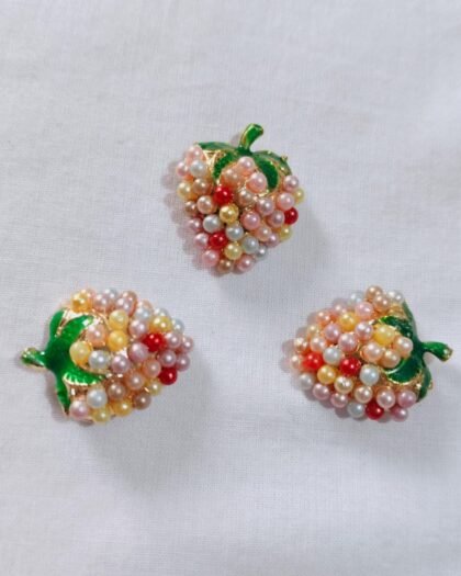 Multi Metal Strawberry Button with colorful detailing – HnA Boutique Pakistan