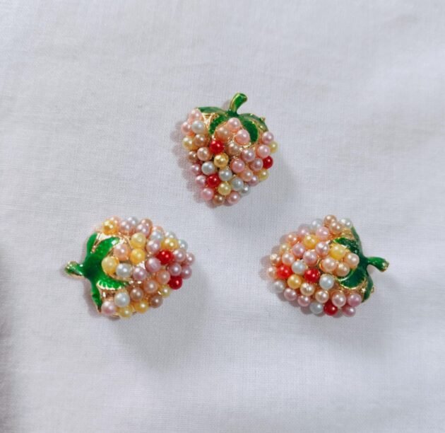 Multi Metal Strawberry Button with colorful detailing – HnA Boutique Pakistan