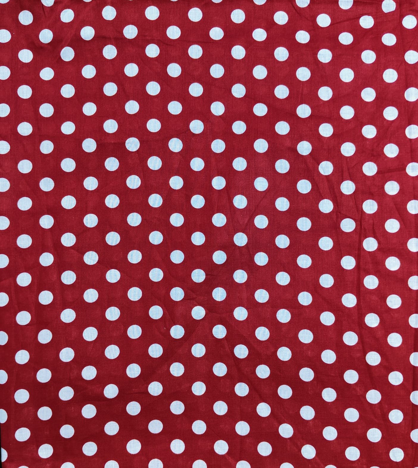 Maroon Polka lawn fabric