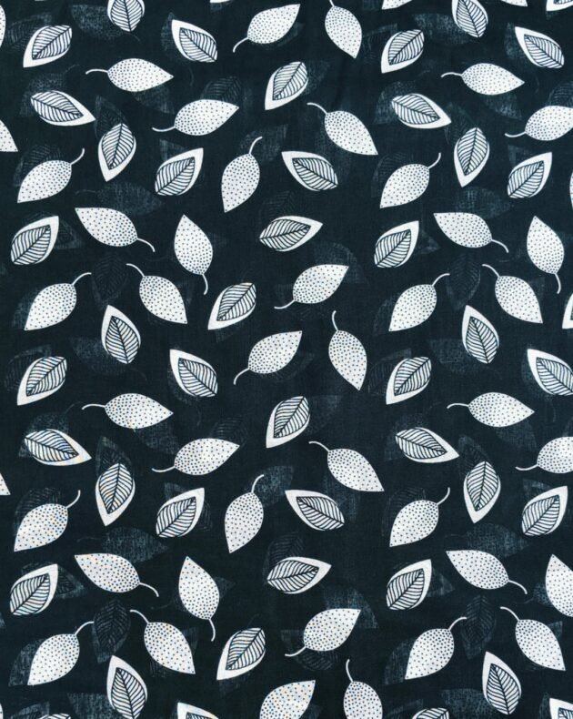 Fallen leaves digital lawn fabric with autumn-inspired print – 63-inch wide for seasonal Pakistani fashion