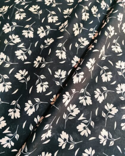 Floral digital printed lawn fabric with vibrant colors – 63-inch wide summer fabric for Pakistani women