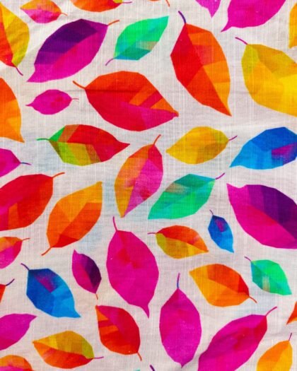 Rainbow Leaves – Printed Khaddar (63" Width)