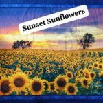 Sunset sunflower printed lawn fabric – 45-inch wide scenic fabric with golden floral field for summer wear and decor in Pakistan