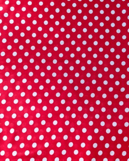 Red Polka Dot Lawn Fabric – 63" Width