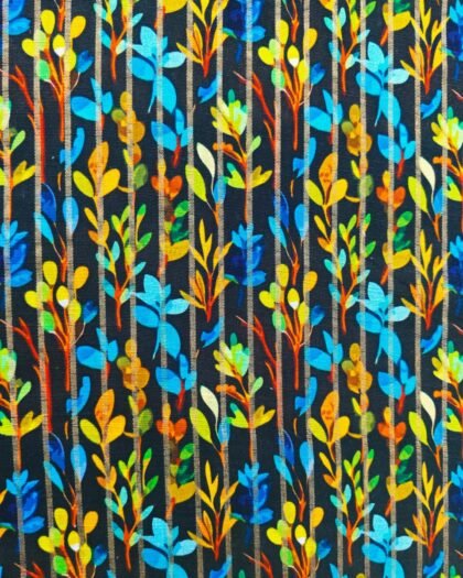 Multicolor Leafy Zari Khaddar – 63" Width