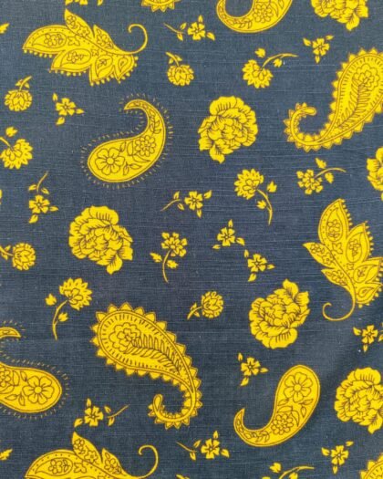 Sunlit Paisleys – Printed Khaddar (63" Width)