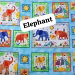 Elephant printed lawn fabric – 45-inch wide multicolor animal-themed fabric for kids and craft wear Pakistan