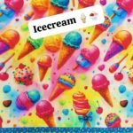 Ice Cream – Funky Digital Lawn Fabric – 40" Width