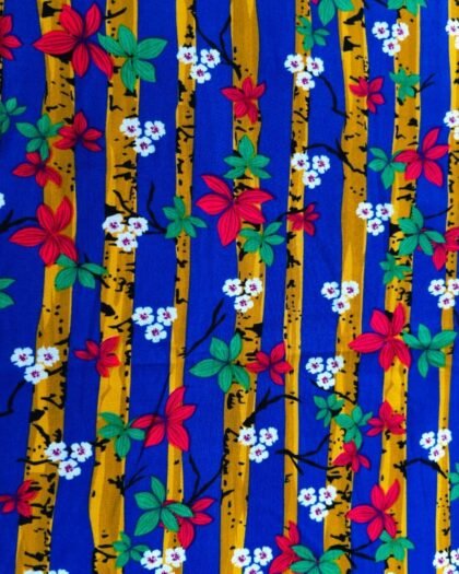 Blue Mustard Lining Floral — 63"