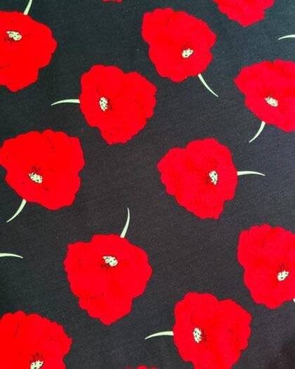 Red Black Floral — 63"
